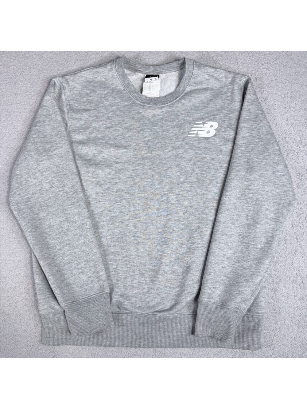 New Balance Sweatshirt Mens L Gray Relax Crewneck Cotton Blend Jumper